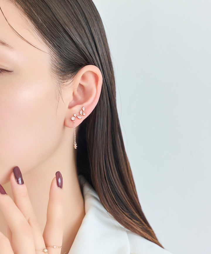 Phoebe/フィービィー】2wayフラワリービジューピアス&イヤリング