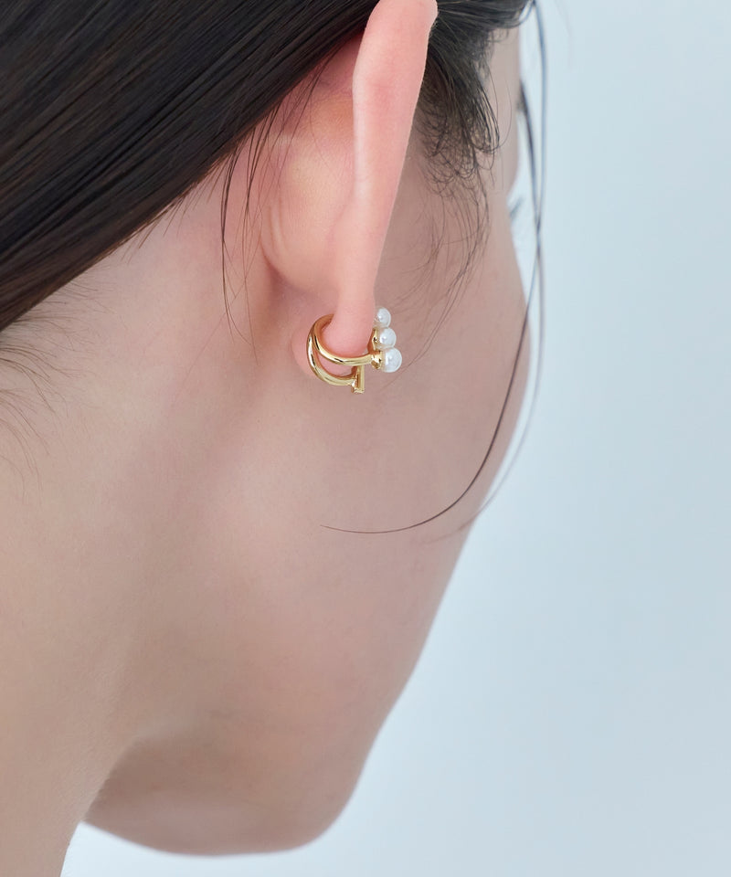 【シリーズ累計販売15000点突破！】ダブルデコレイトカフイヤリング