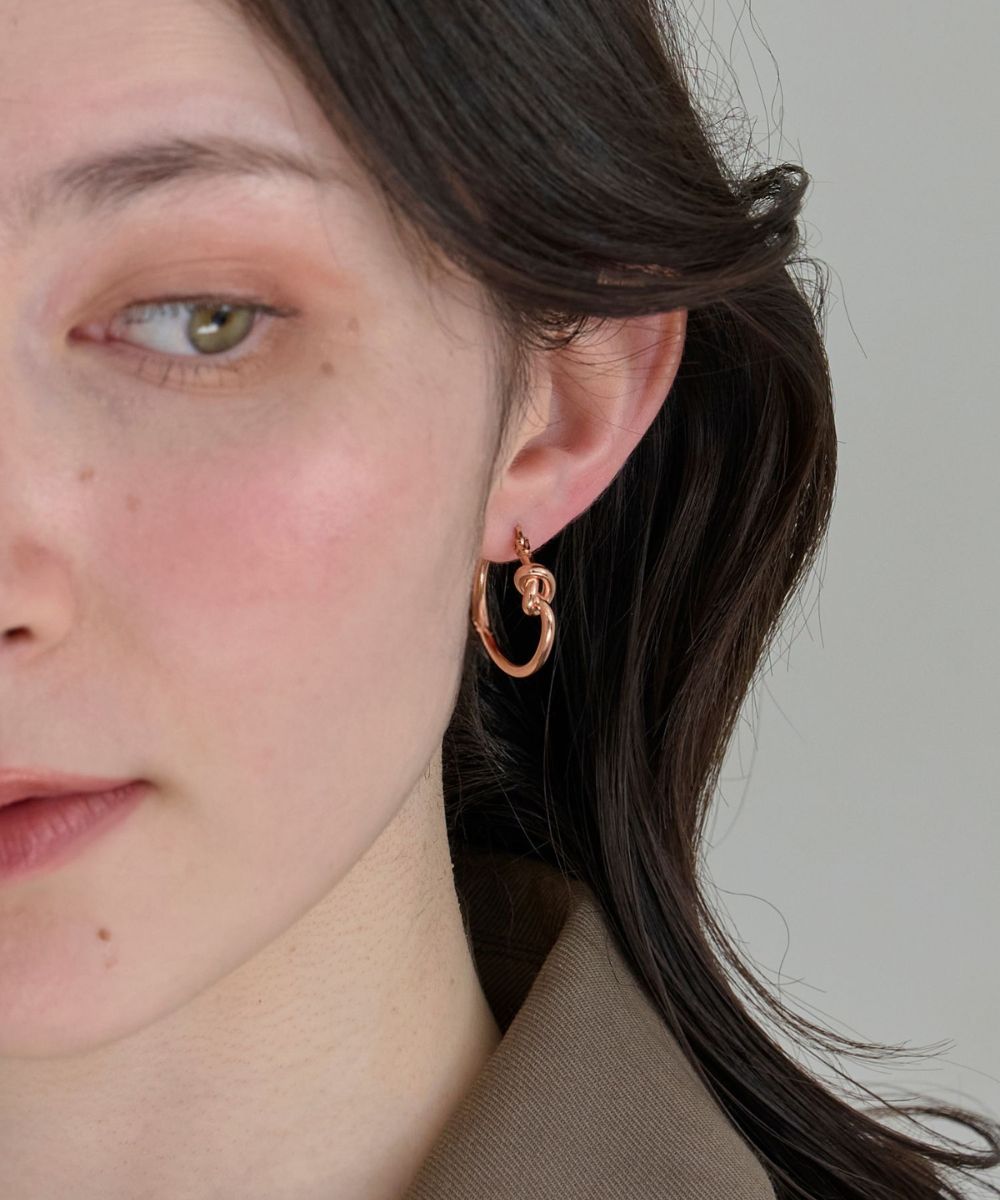 GARNI ローズモチーフ　ゴールドフープピアス 約2cm ハートフープピアス ローズゴールド / Phoebe | ファッション通販