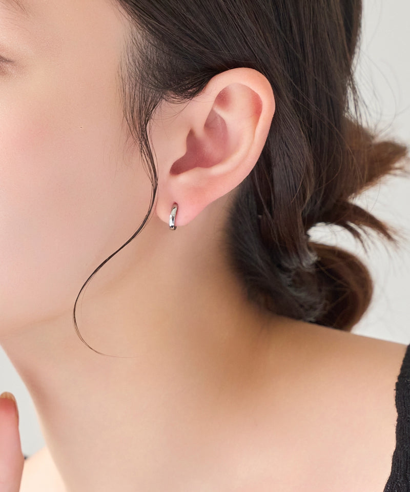 【金属アレルギー対応】ワンタッチメタルフープミニピアス(片耳)/サージカルステンレス