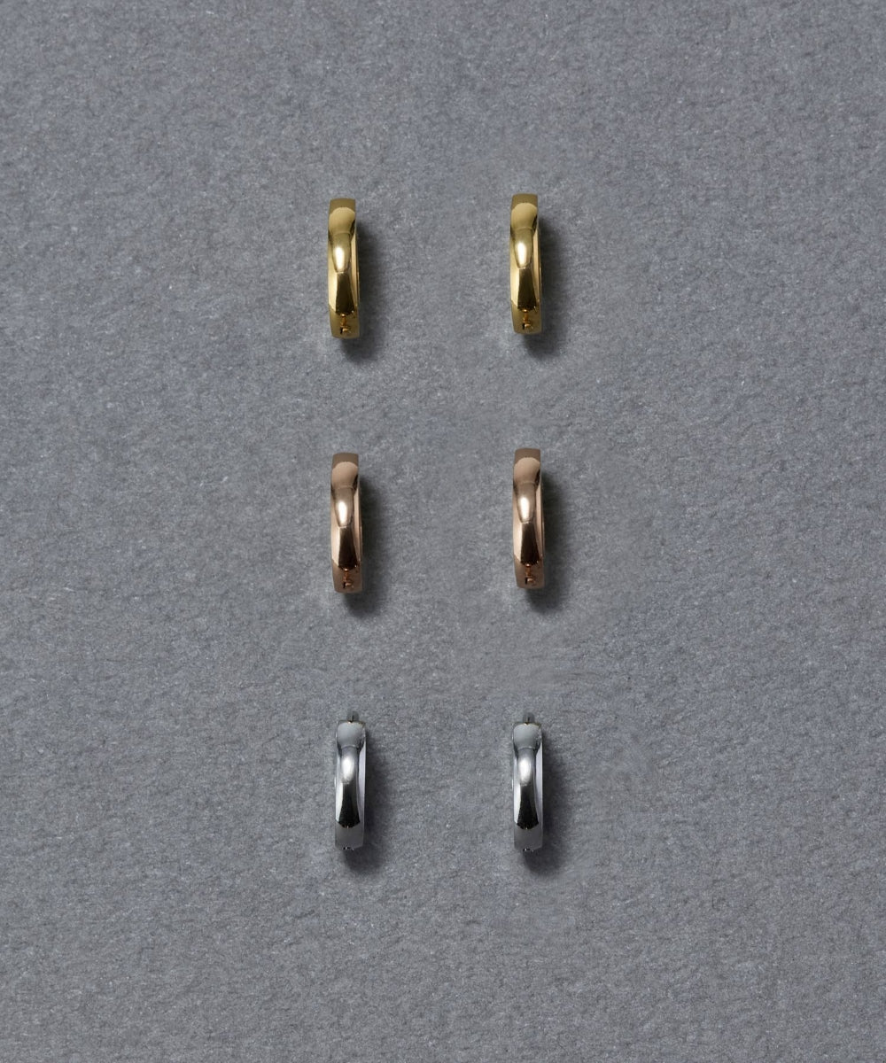 【金属アレルギー対応】ワンタッチメタルフープミニピアス/サージカルステンレス