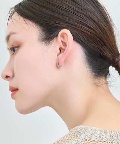 【金属アレルギー対応】ワンタッチビジューフープミニピアス/サージカルステンレス