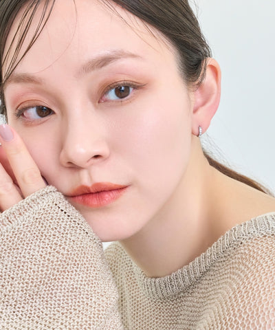 【金属アレルギー対応】ワンタッチビジューフープミニピアス/サージカルステンレス