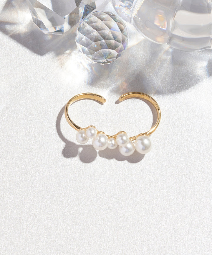 HYEON ヘヨン パールダブルフィンガーリング