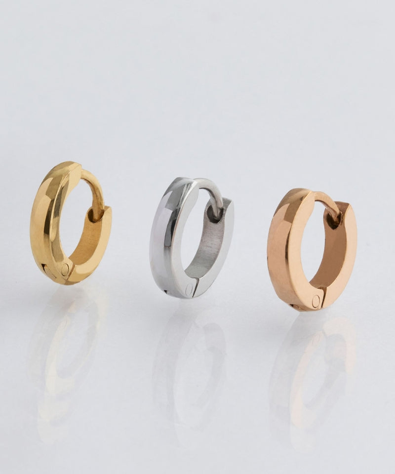 【金属アレルギー対応】ワンタッチメタルフープミニピアス(片耳)/サージカルステンレス