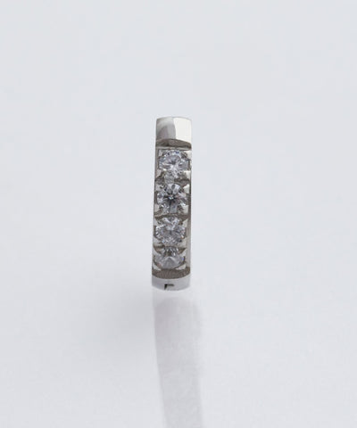 【金属アレルギー対応】ワンタッチビジューフープミニピアス(片耳)/サージカルステンレス