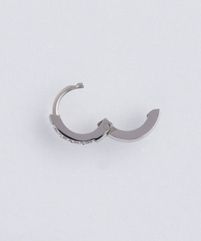 【金属アレルギー対応】ワンタッチビジューフープミニピアス(片耳)/サージカルステンレス