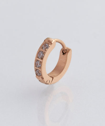 【金属アレルギー対応】ワンタッチビジューフープミニピアス(片耳)/サージカルステンレス