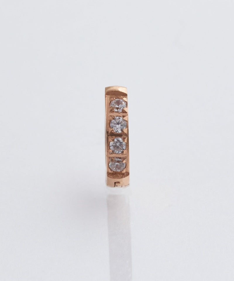 【金属アレルギー対応】ワンタッチビジューフープミニピアス(片耳)/サージカルステンレス