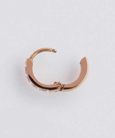 【金属アレルギー対応】ワンタッチビジューフープミニピアス(片耳)/サージカルステンレス