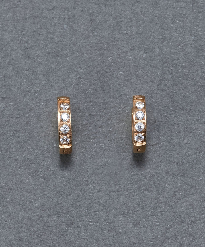 金属アレルギー対応】ワンタッチビジューフープミニピアス- Phoebe