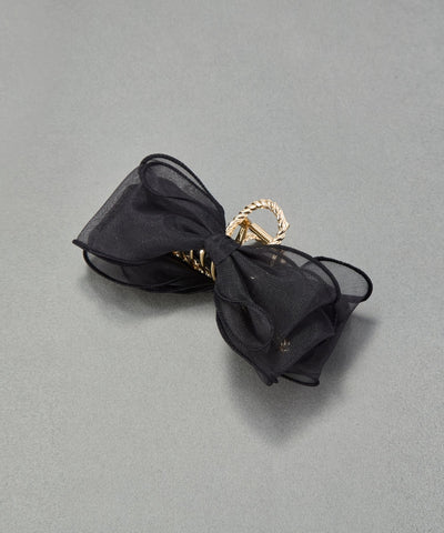 ボリュームオーガンジーリボンバンスクリップ