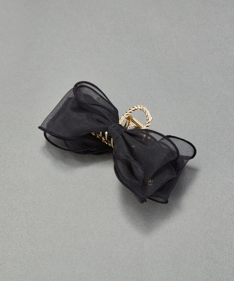 ボリュームオーガンジーリボンバンスクリップ