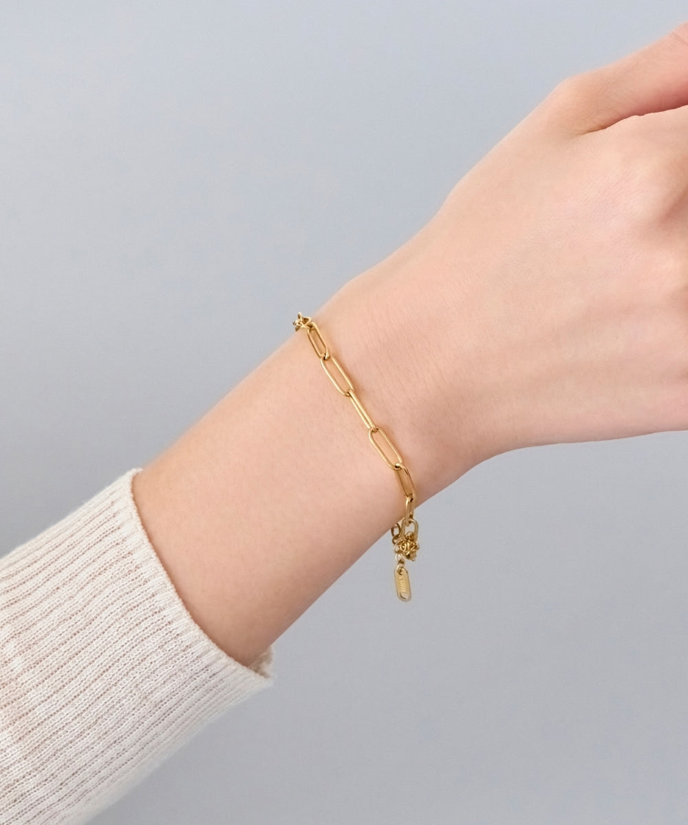 【金属アレルギー対応】チャンキーミックスチェーンブレスレット/サージカルステンレス