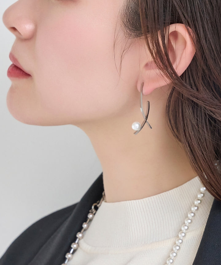 Chang Mee すみれ パール ピアス /箱 、 保存袋付き Gemini [ムーンレーベル 公式] エメラルド パール ピアス エメラルド