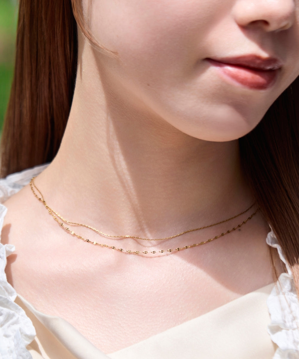 ダブルチェーンネックレス/サージカルステンレス