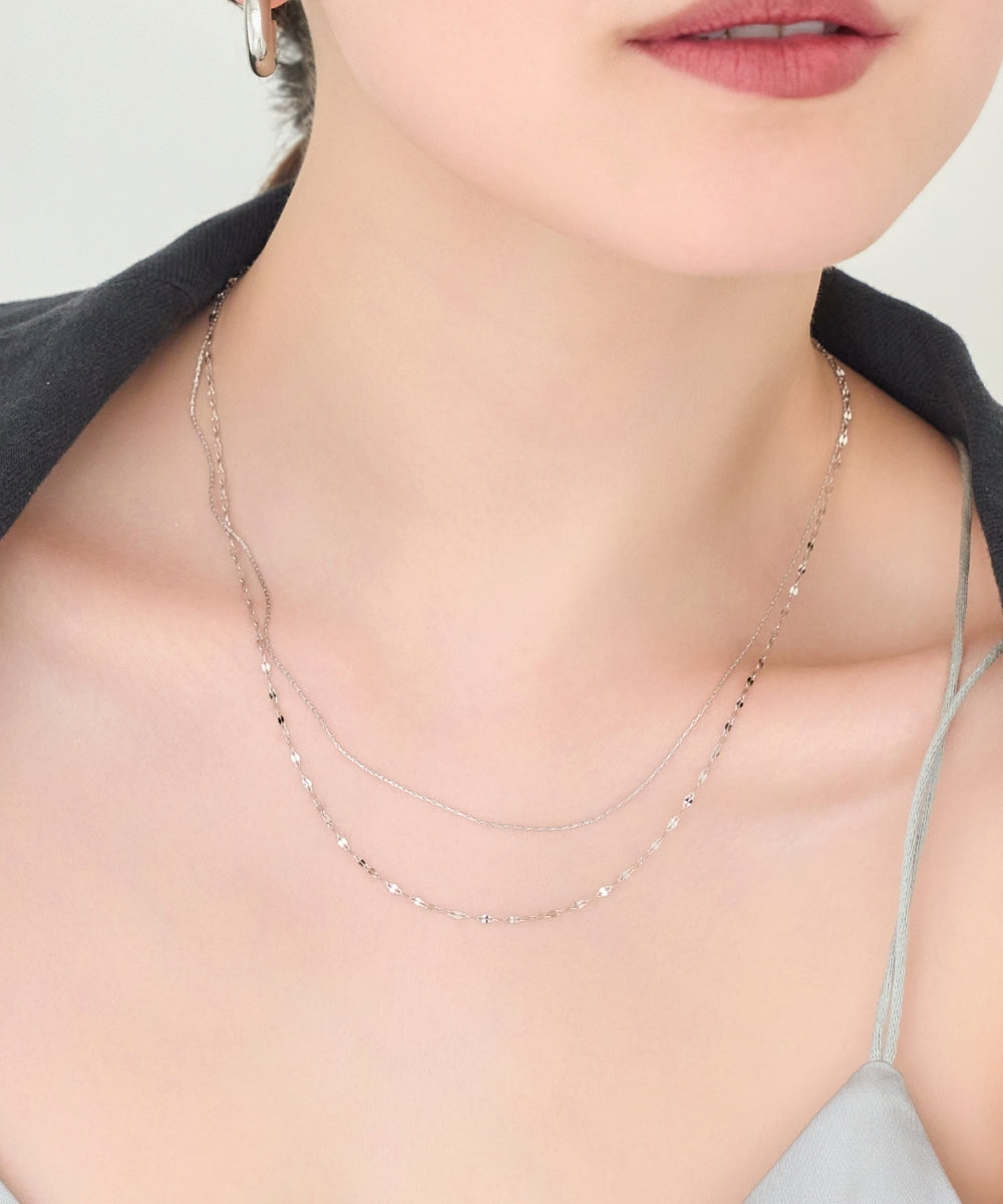 【金属アレルギー対応】ダブルチェーンネックレス/サージカルステンレス