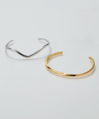 【金属アレルギー対応】ウェーブラインメタルバングル/サージカルステンレス