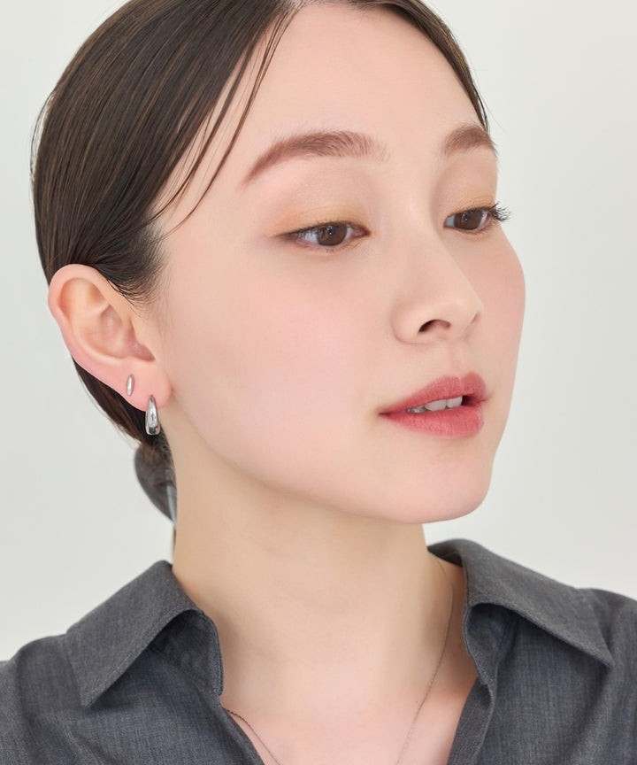 Phoebe/フィービィー】 【金属アレルギー対応】メタルオーバルピアス