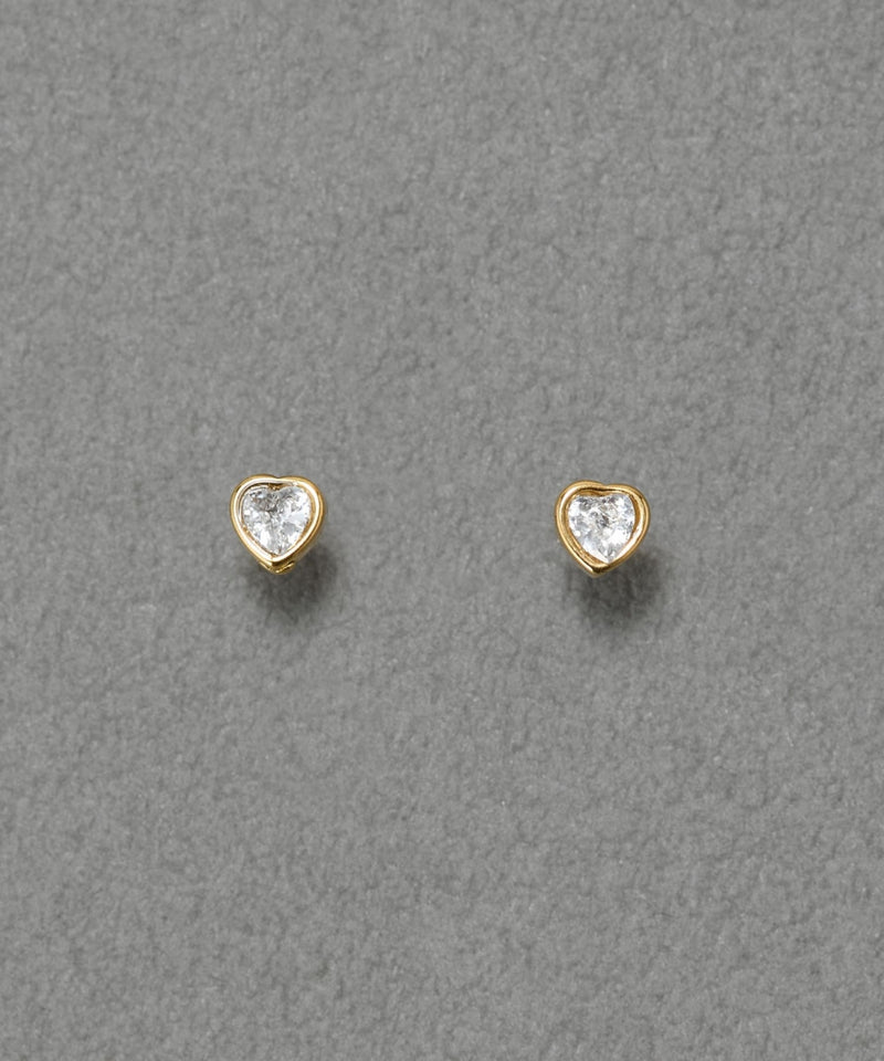 【金属アレルギー対応】ジュエルハートピアス/サージカルステンレス