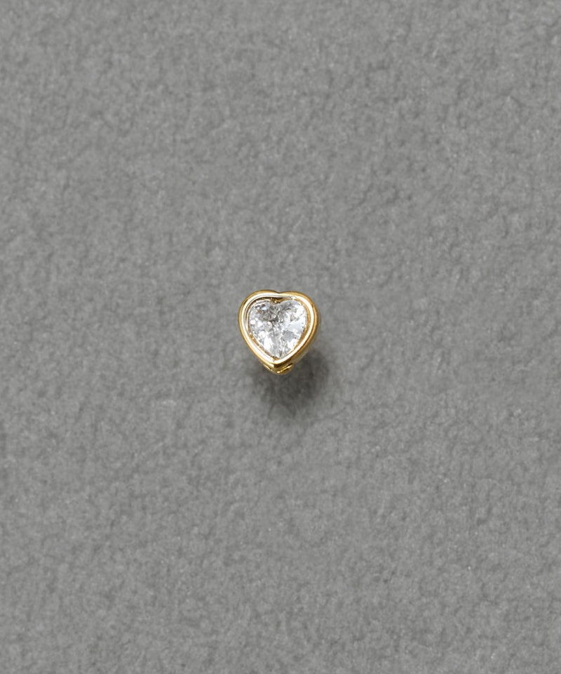 【金属アレルギー対応】ジュエルハートピアス(片耳)/サージカルステンレス