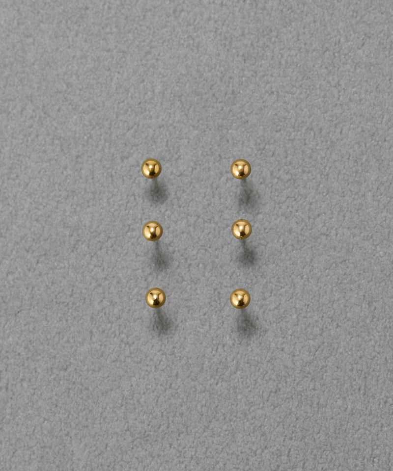 【金属アレルギー対応】6setメタルピアス/サージカルステンレス