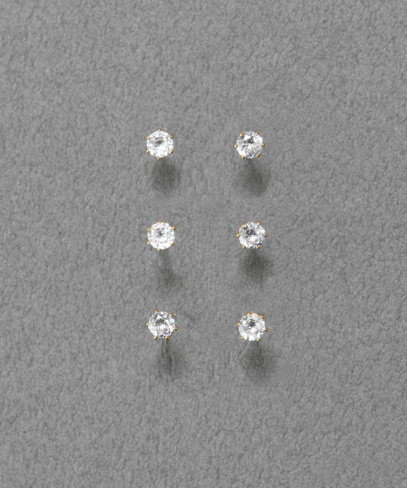 【金属アレルギー対応】6setビジューピアス/サージカルステンレス