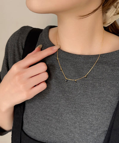 カラージェムステーションワンポイントネックレス/天然石