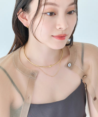 ノットラインレイヤードチョーカー/ネックレス/ネックカフ/36cm