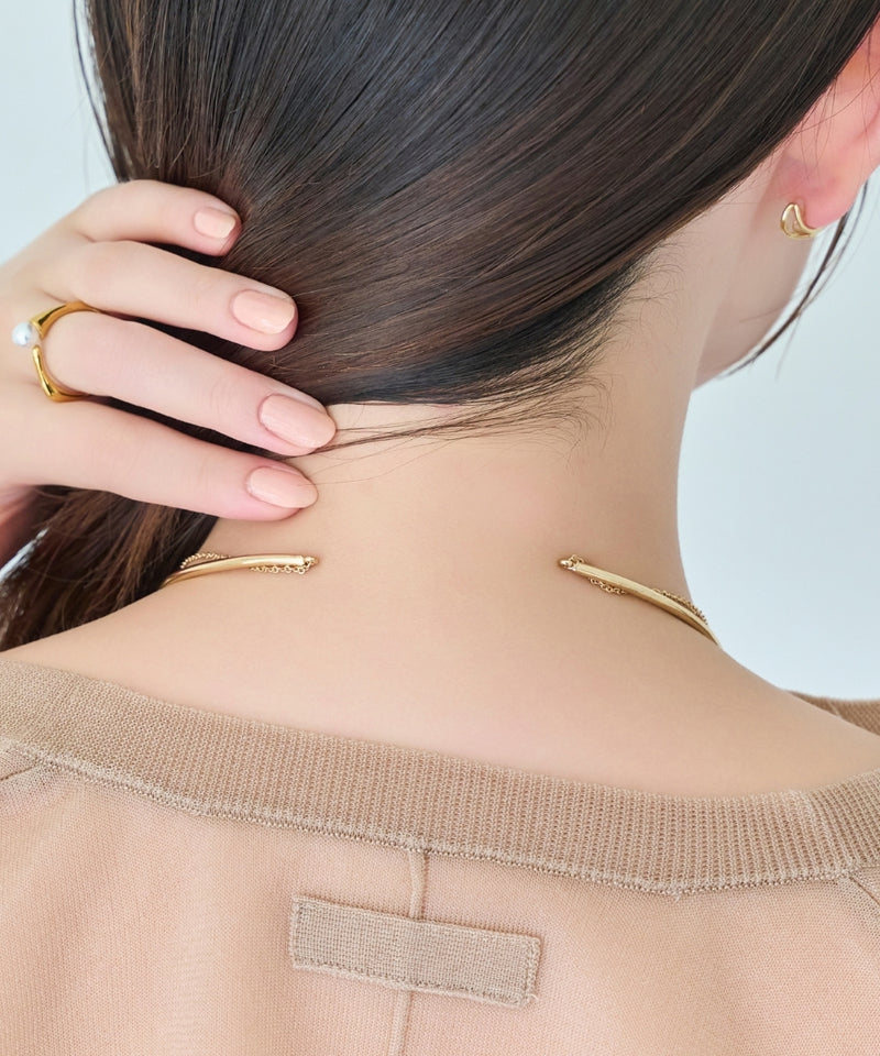 ノットラインレイヤードチョーカー/ネックレス/ネックカフ/36cm