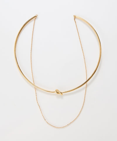 ノットラインレイヤードチョーカー/ネックレス/ネックカフ/36cm