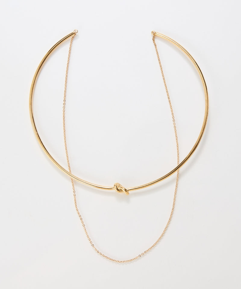 ノットラインレイヤードチョーカー/ネックレス/ネックカフ/36cm