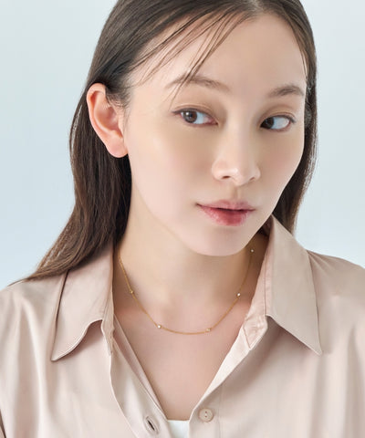 【金属アレルギー対応】ステーションビジューチョーカー/サージカルステンレス/38cm～43cm