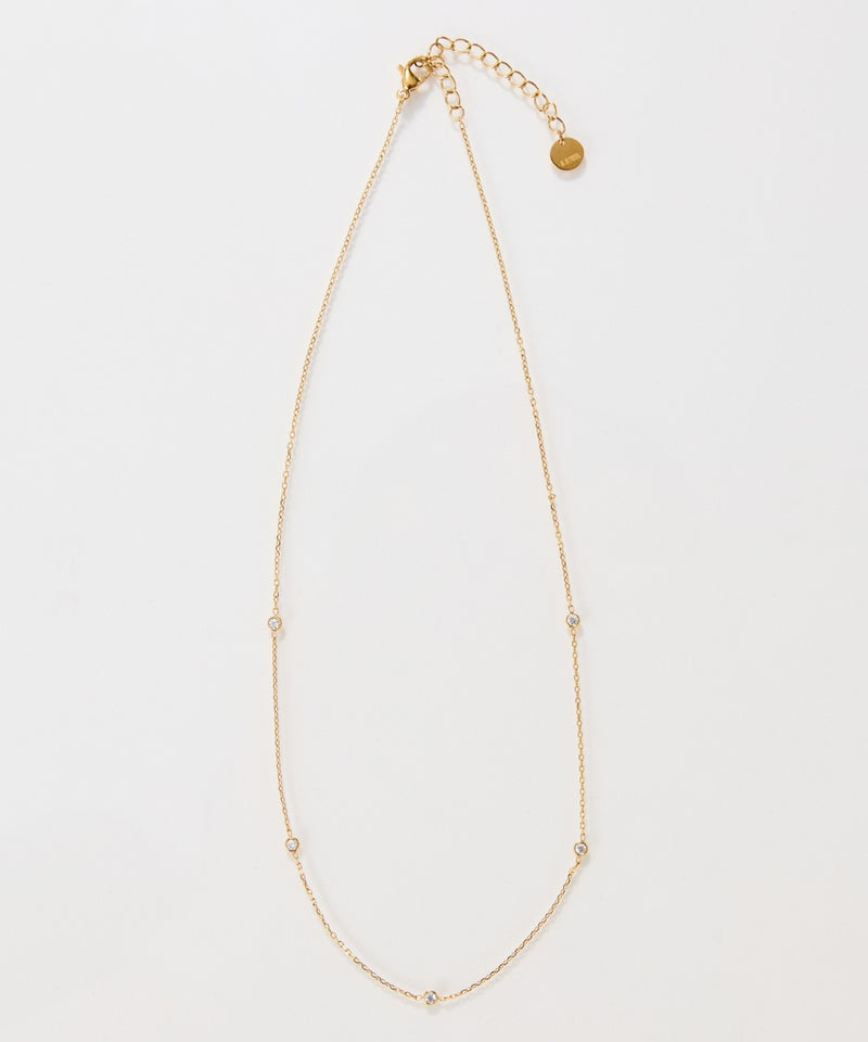 【金属アレルギー対応】ステーションビジューチョーカー/サージカルステンレス/38cm～43cm