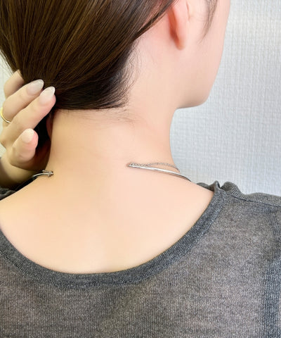 ノットラインレイヤードチョーカー/ネックレス/ネックカフ/36cm