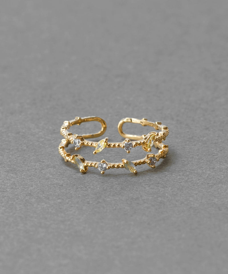 ハーモニーカラーダブルラインリング