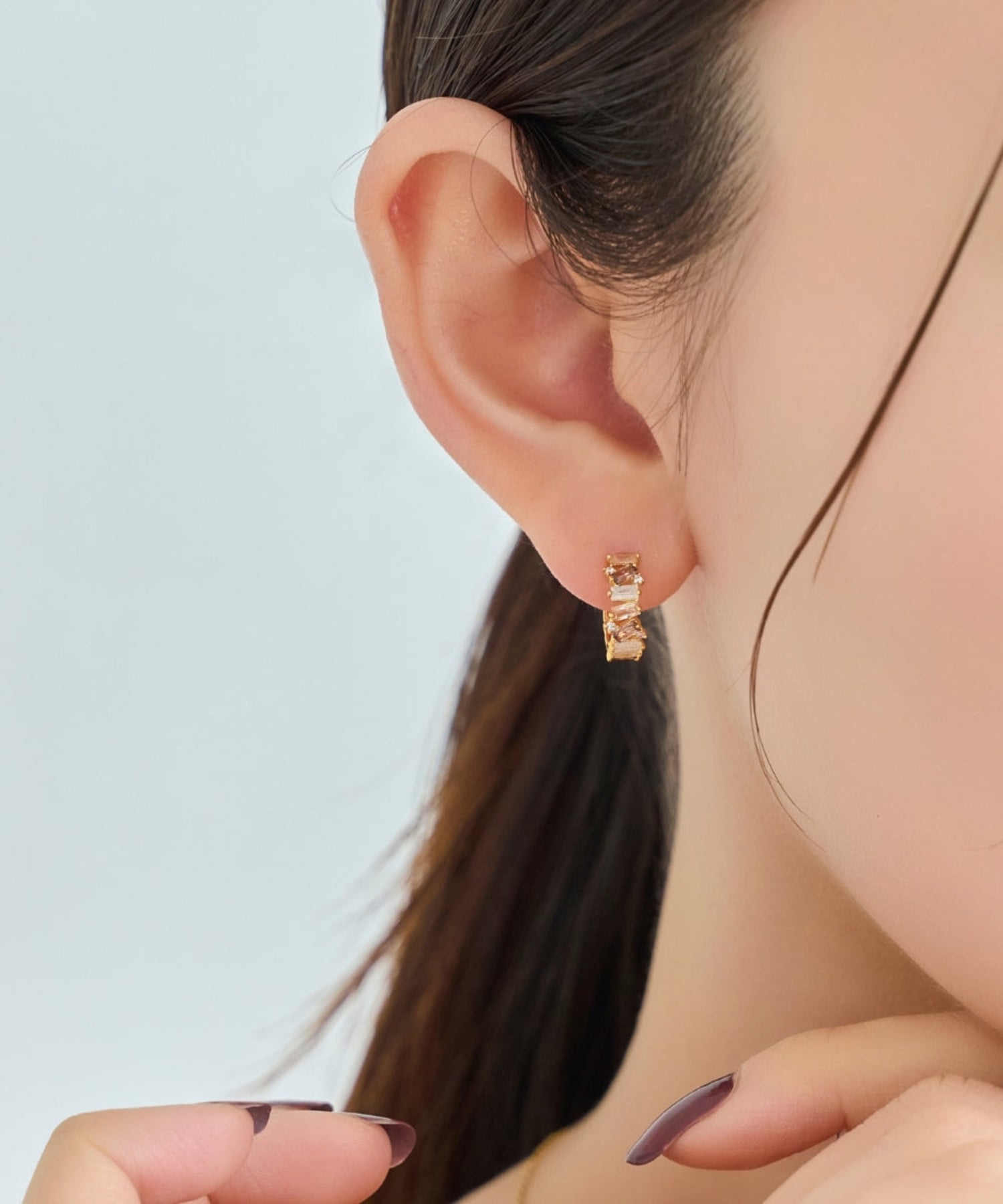 グレースカラービジューフープピアス