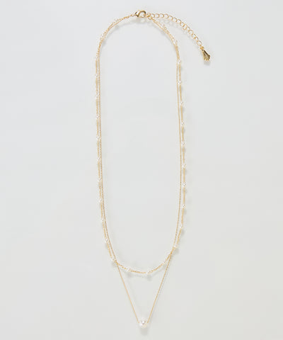 2setエレガントパールネックレス/2連/重ね付け