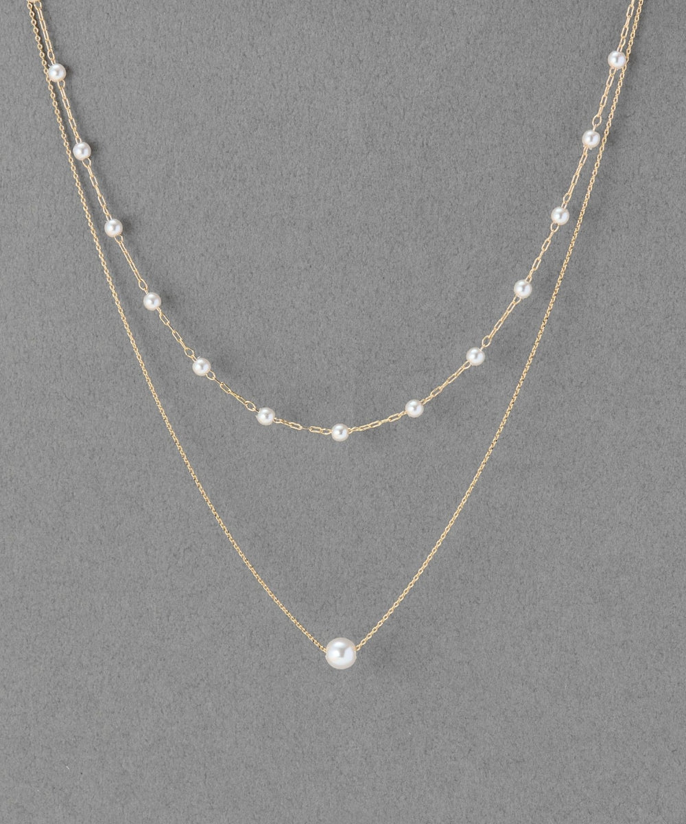 2setエレガントパールネックレス/2連/重ね付け