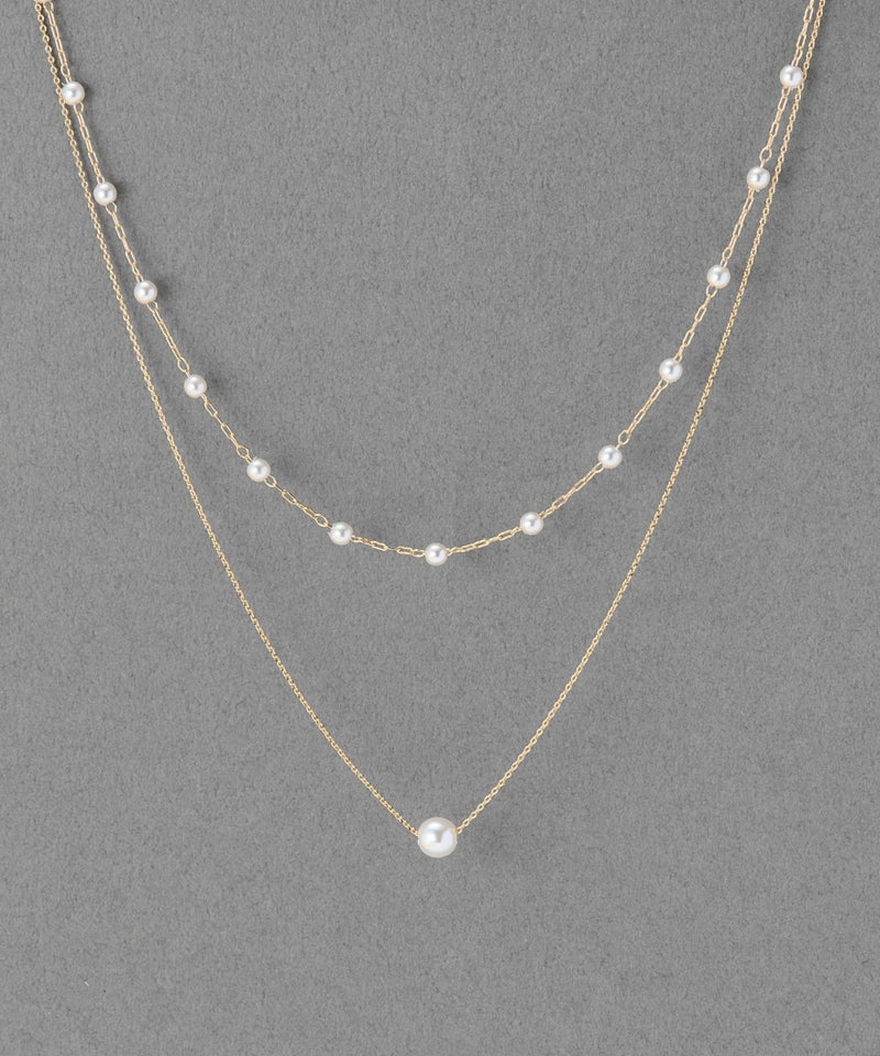 2setエレガントパールネックレス/2連/重ね付け