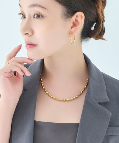 【金属アレルギー対応】ドットラインネックレス/ステンレス