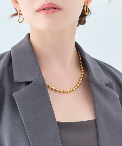 【金属アレルギー対応】ドットラインネックレス/ステンレス