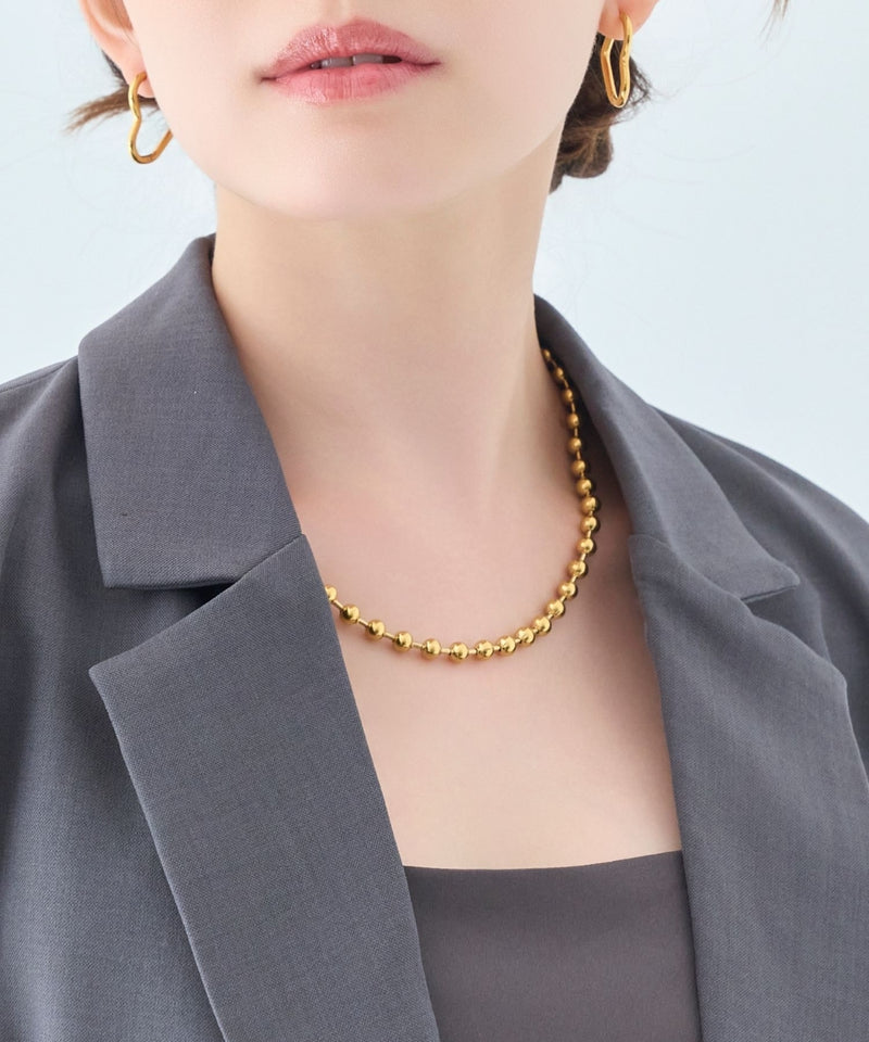 【金属アレルギー対応】ドットラインネックレス/ステンレス