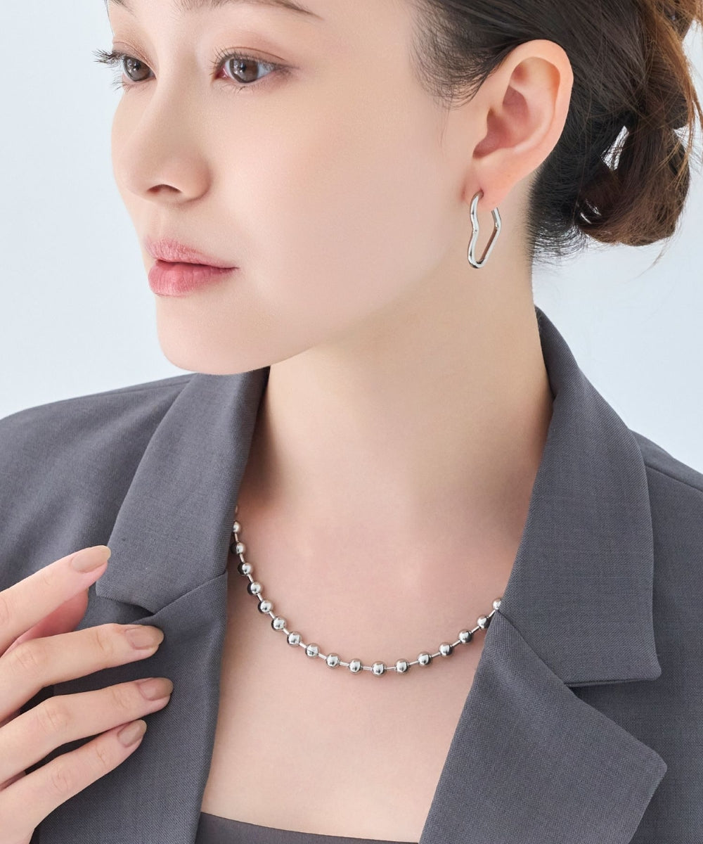 【金属アレルギー対応】ドットラインネックレス/ステンレス