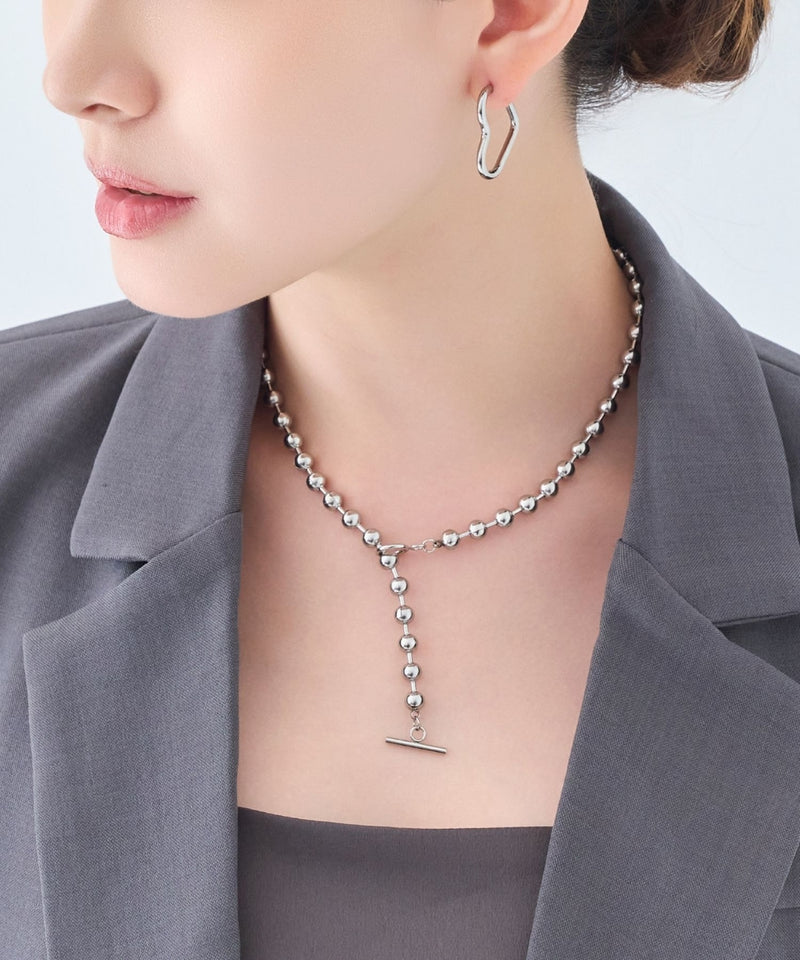 【金属アレルギー対応】ドットラインネックレス/ステンレス