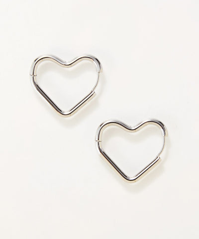 【金属アレルギー対応】グロウハートフープワンタッチピアス/ステンレス