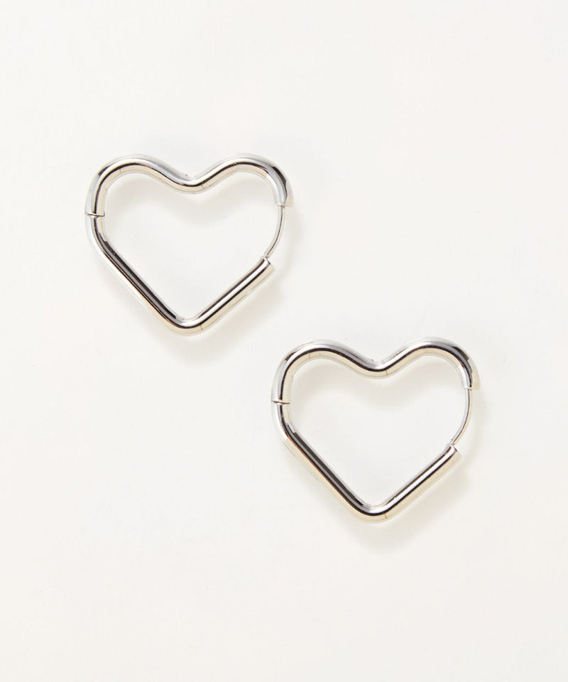 【金属アレルギー対応】グロウハートフープワンタッチピアス/ステンレス