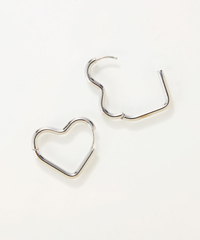 【金属アレルギー対応】グロウハートフープワンタッチピアス/ステンレス