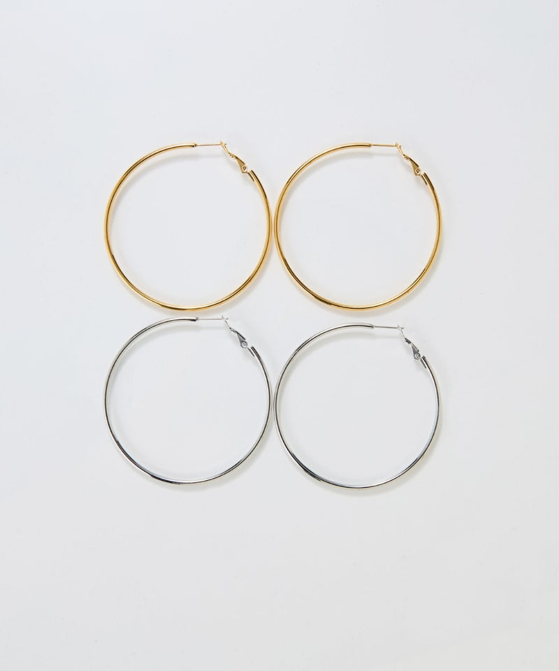 【金属アレルギー対応】ライトフープビッグピアス/ステンレス