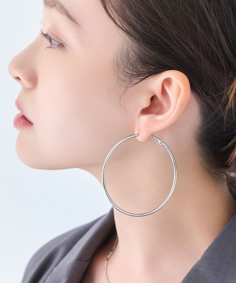 【金属アレルギー対応】ライトフープビッグピアス/ステンレス